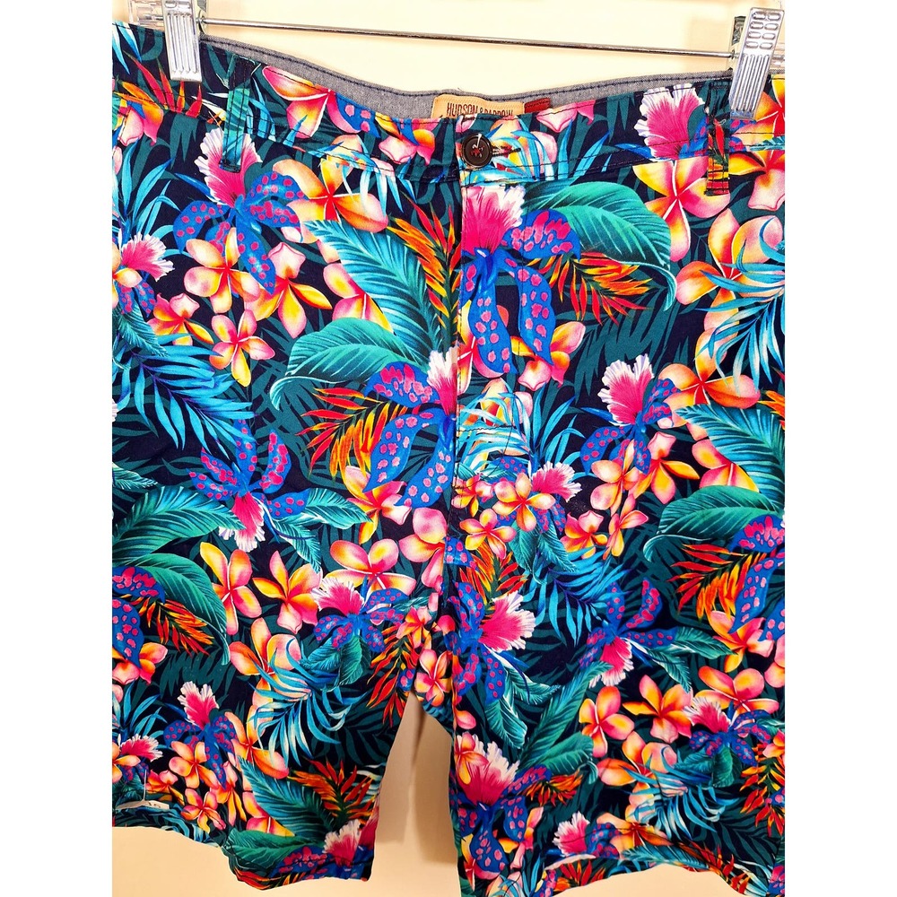 Hudson & Barrow NYC Men's Floral Chino Shorts Size 38 - Picture 5 of 7